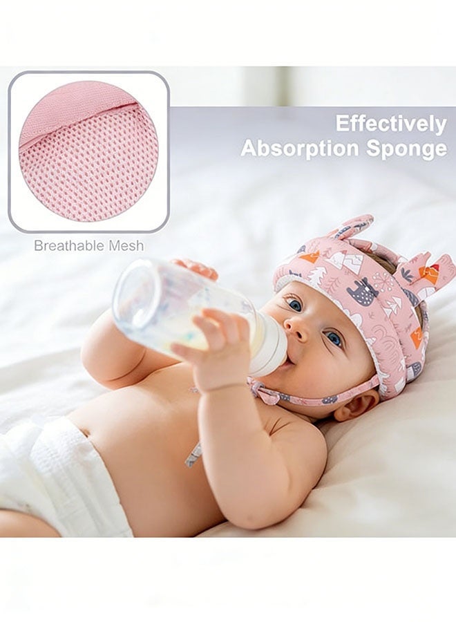 oldlaiben Baby Head Protector,Baby Helmet For Crawling Walking,Adjustable Protective Cap,Lightweight Infant Safety Head Guard Cap,Baby Helmet Breathable,Anti-Collision, Adjustable Toddler Head Protection,With Soft Cushion For Crawling & Walking Infants,Toddlers(Pink) - Image 3